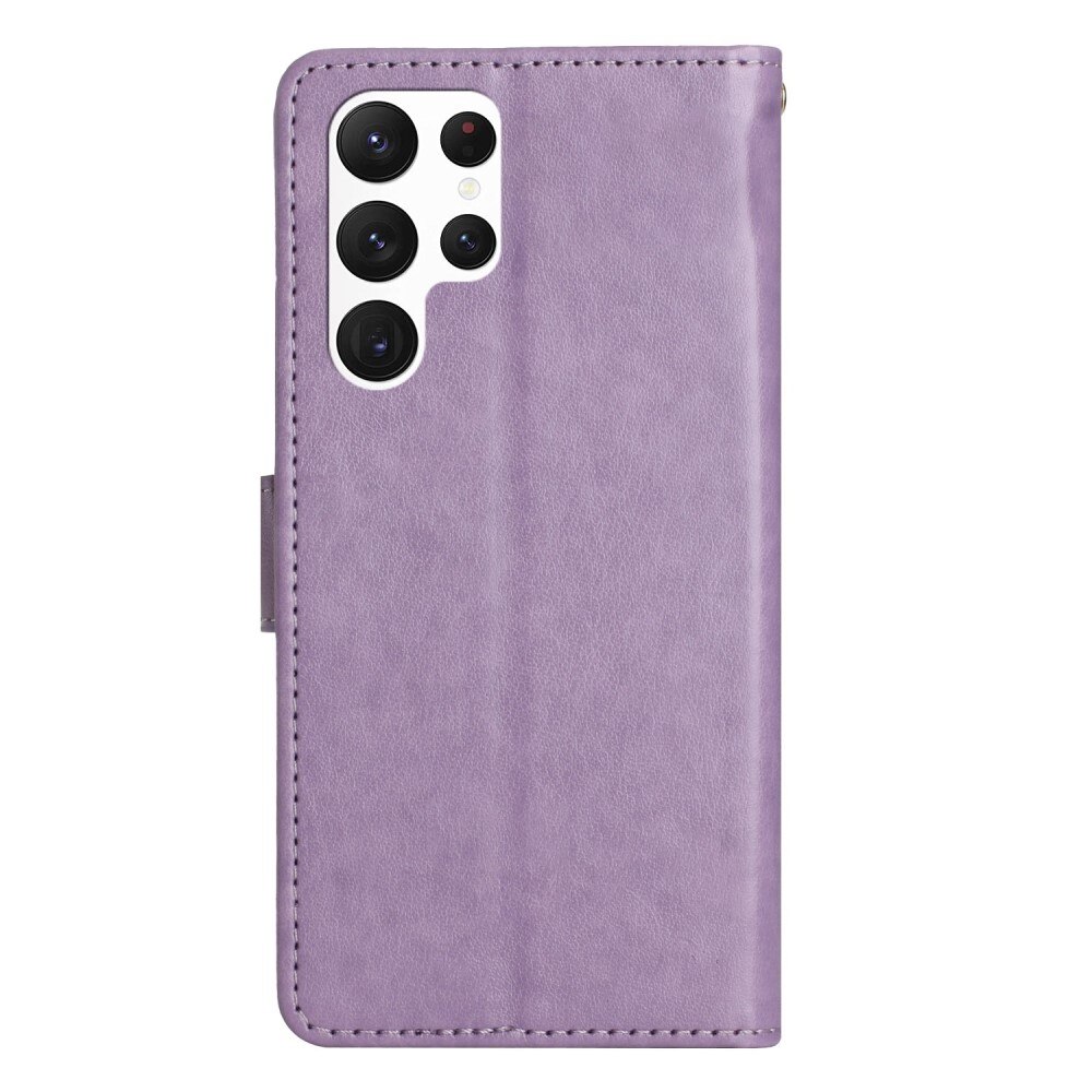 Samsung Galaxy S23 Ultra Handyhülle mit Schmetterlingsmuster, Lila