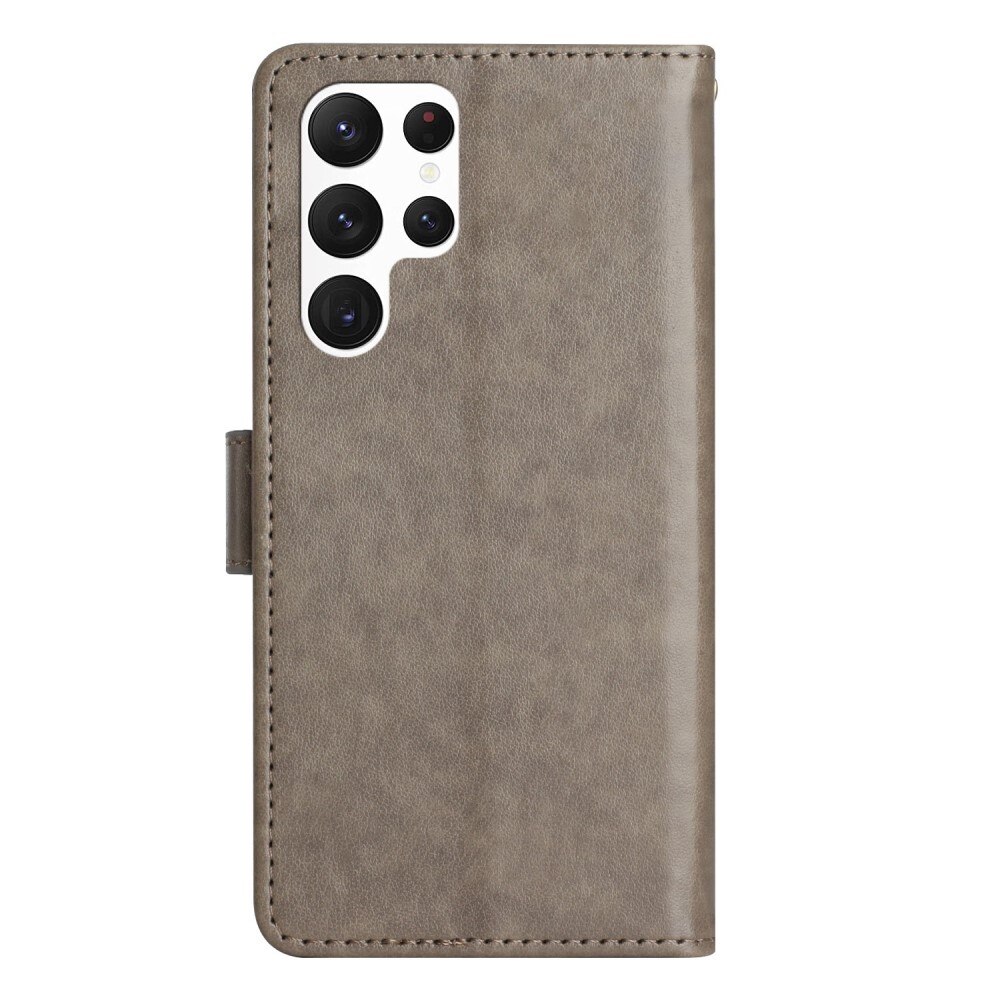 Samsung Galaxy S23 Ultra Handyhülle mit Schmetterlingsmuster, Grau