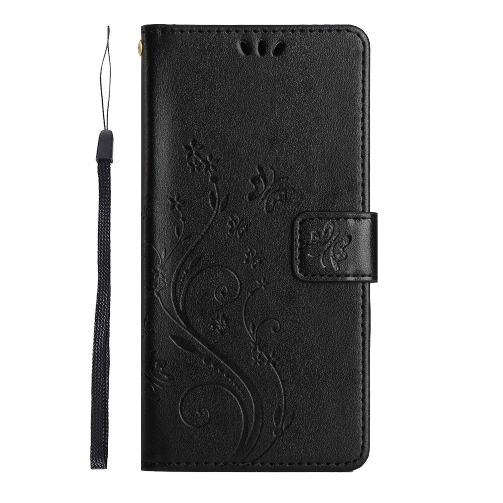 Samsung Galaxy S23 Ultra Handyhülle mit Schmetterlingsmuster, Schwarz