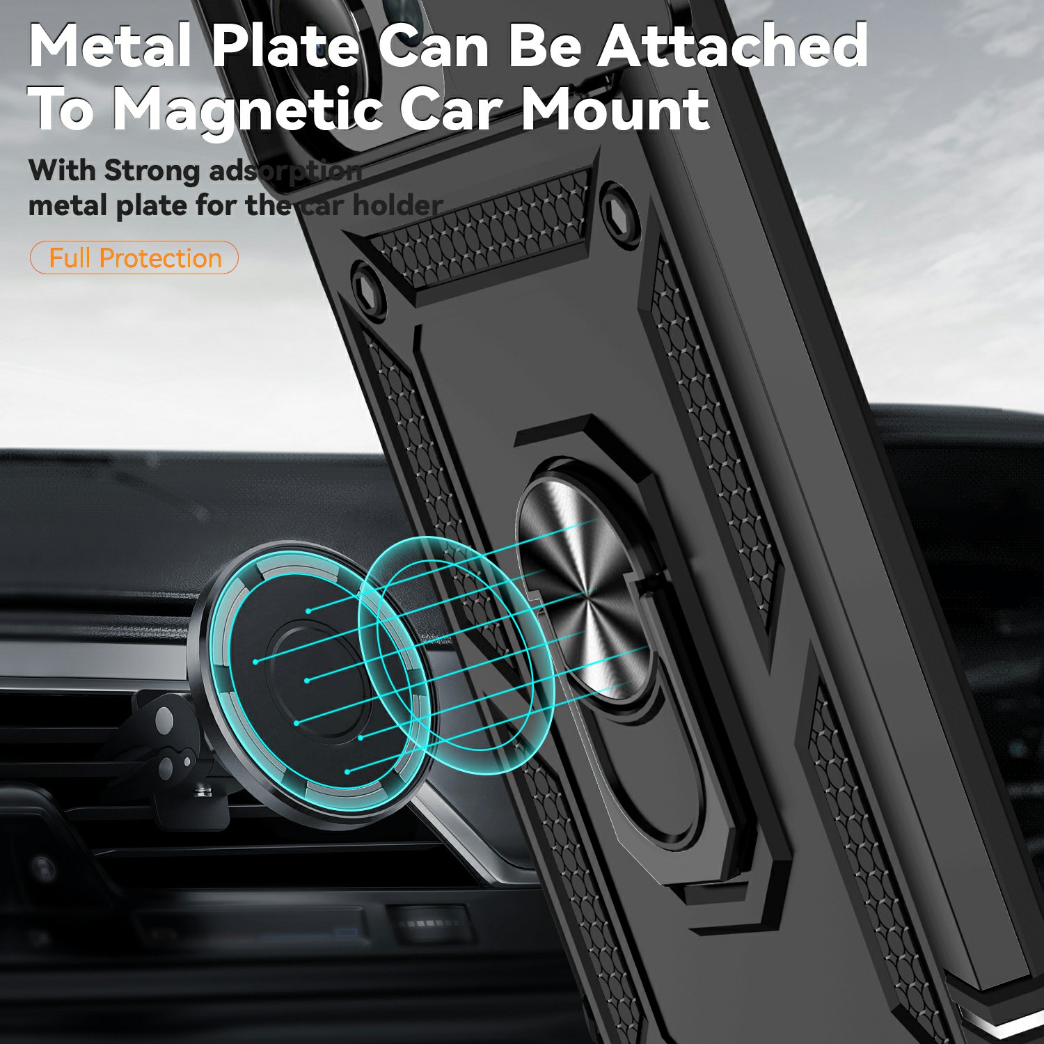 Xiaomi Redmi 15C Hybrid-Hülle Ring + Kameraschutz Schwarz