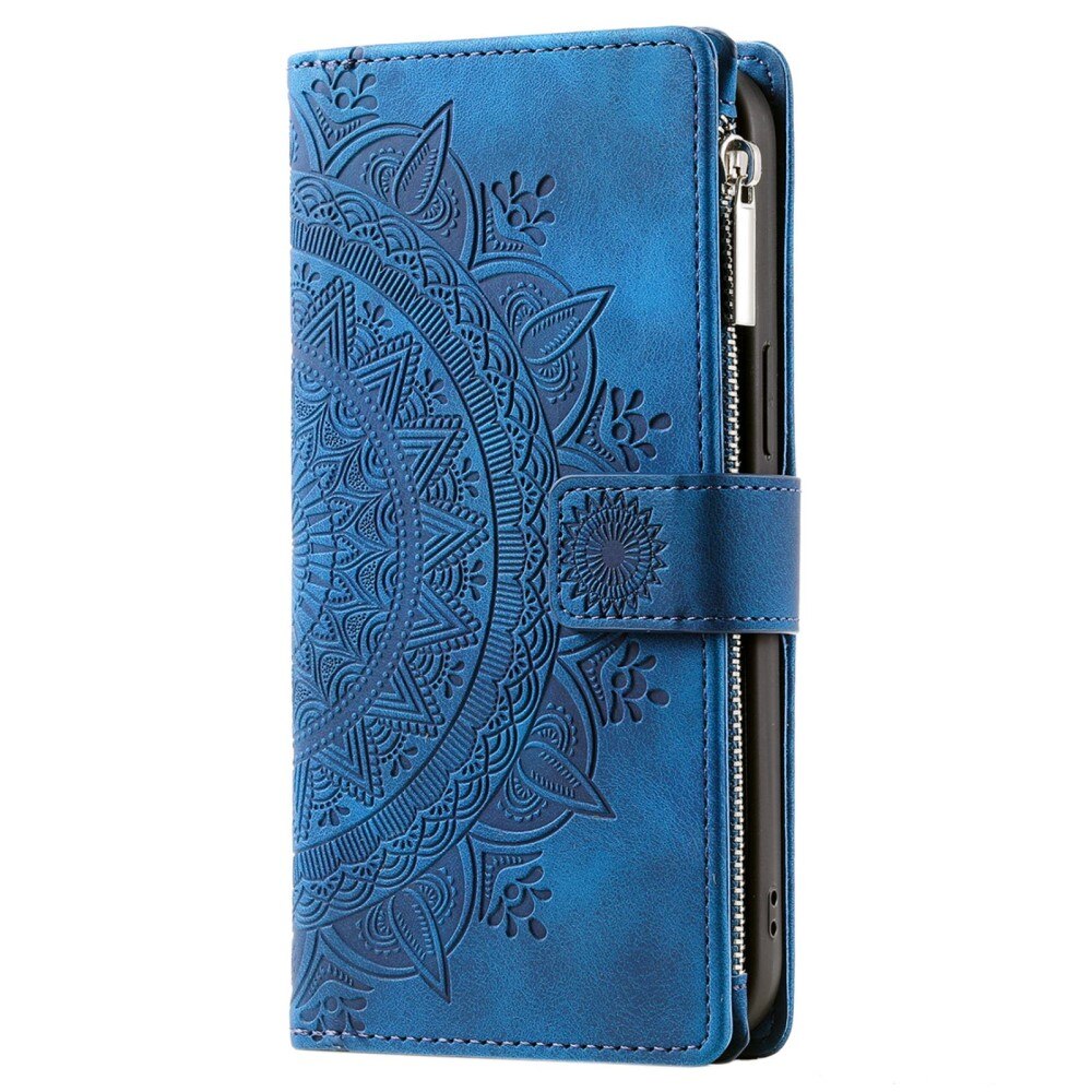 Samsung Galaxy S23 Ultra Brieftasche Hülle Mandala blau