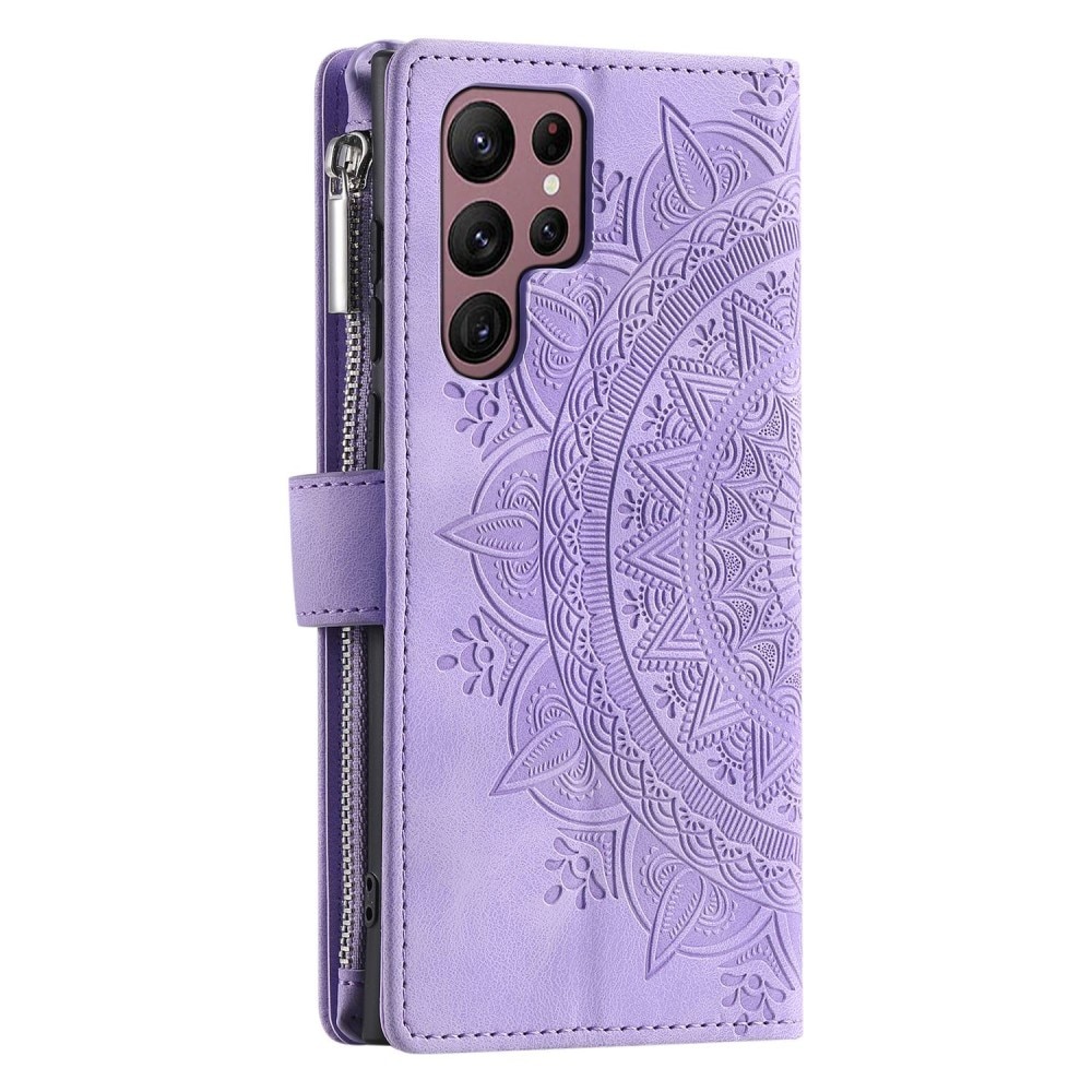 Samsung Galaxy S23 Ultra Brieftasche Hülle Mandala lila