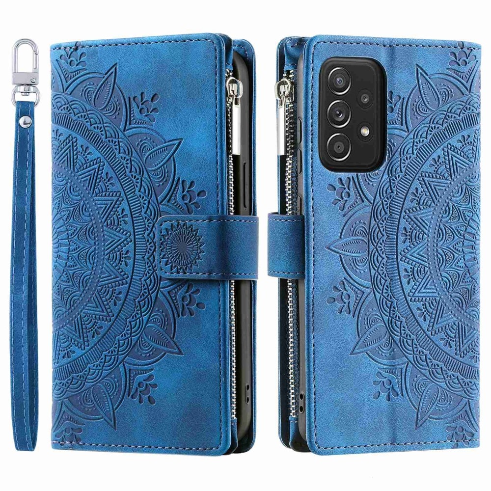 Samsung Galaxy A53 Brieftasche Hülle Mandala blau