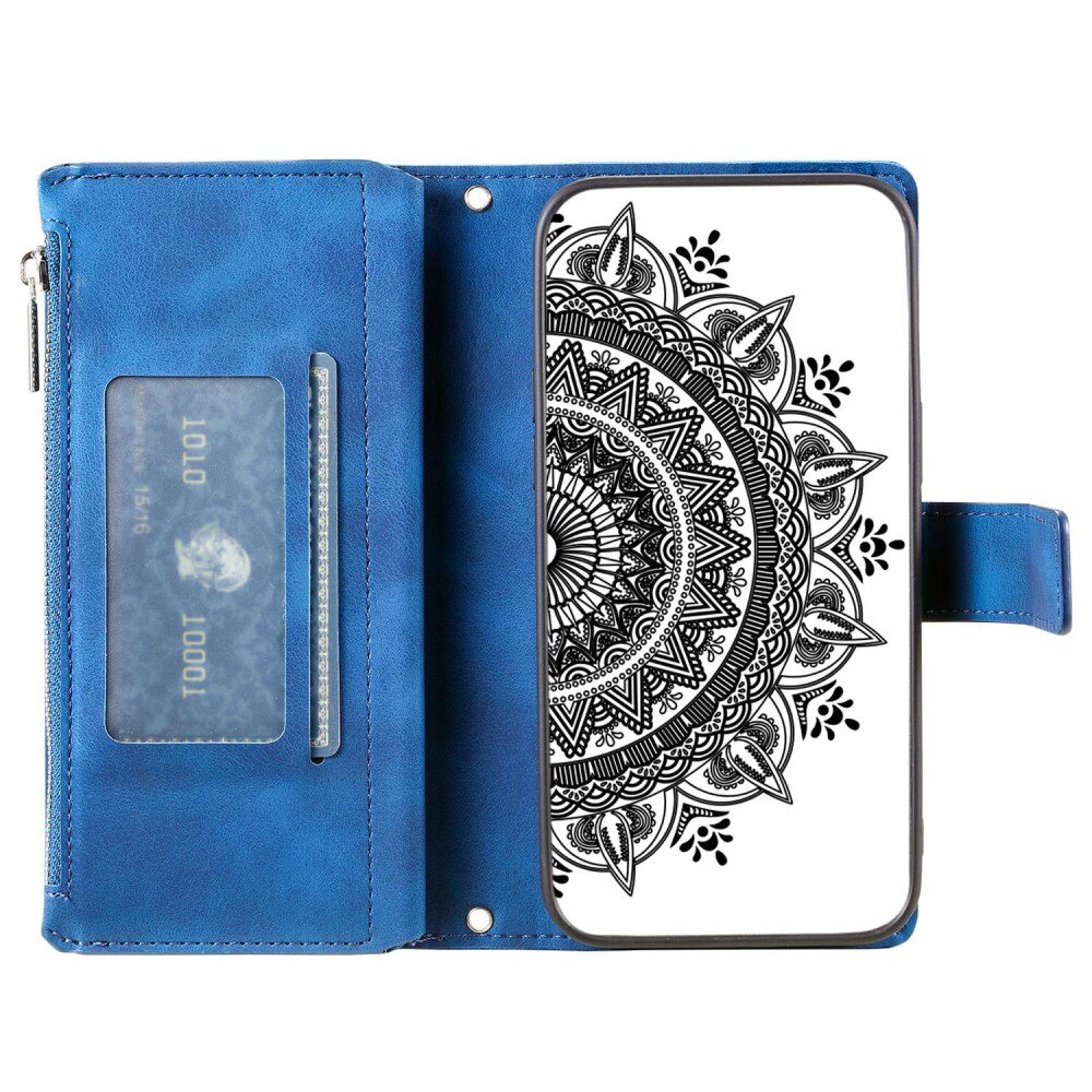 Samsung Galaxy A53 Brieftasche Hülle Mandala blau