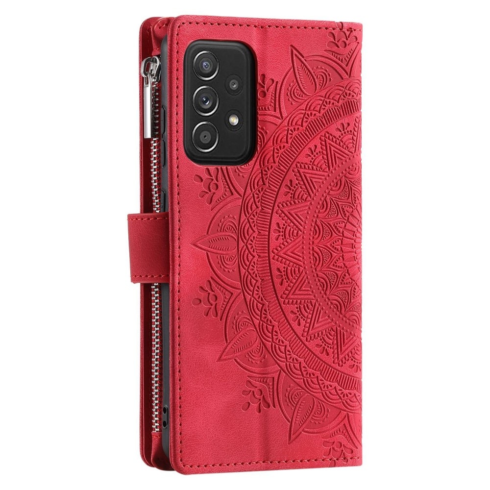 Samsung Galaxy A53 Brieftasche Hülle Mandala rot
