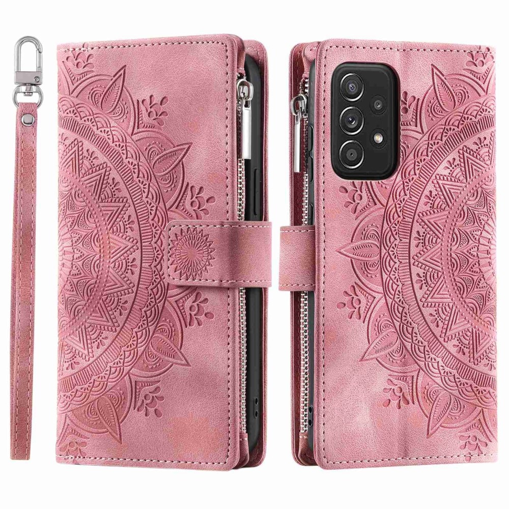 Samsung Galaxy A53 Brieftasche Hülle Mandala rosa