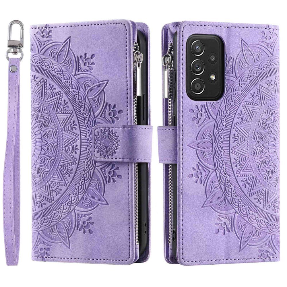 Samsung Galaxy A53 Brieftasche Hülle Mandala lila