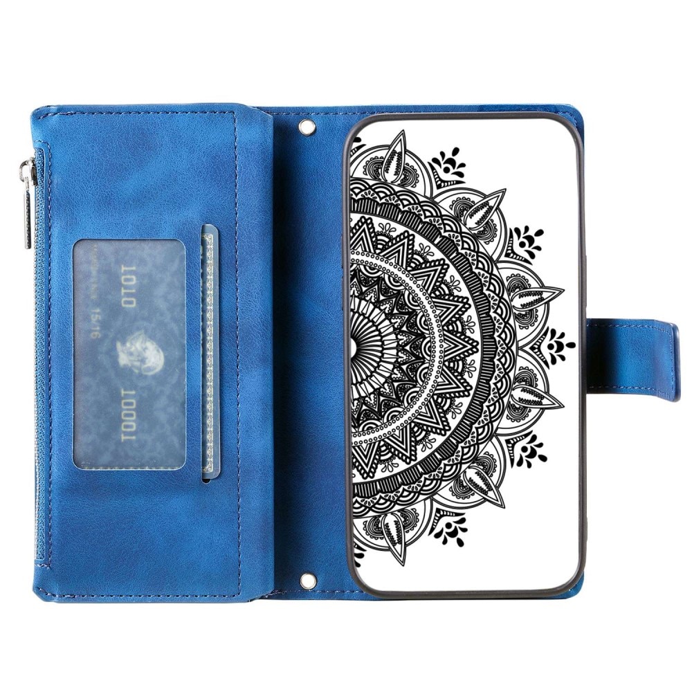 Samsung Galaxy A52/A52s Brieftasche Hülle Mandala blau