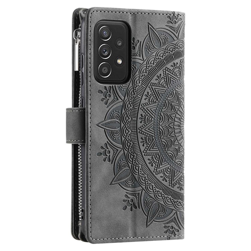 Samsung Galaxy A52/A52s Brieftasche Hülle Mandala grau