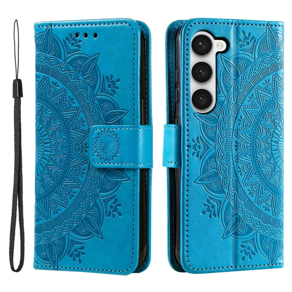 Samsung Galaxy S23 Handytasche Mandala blau