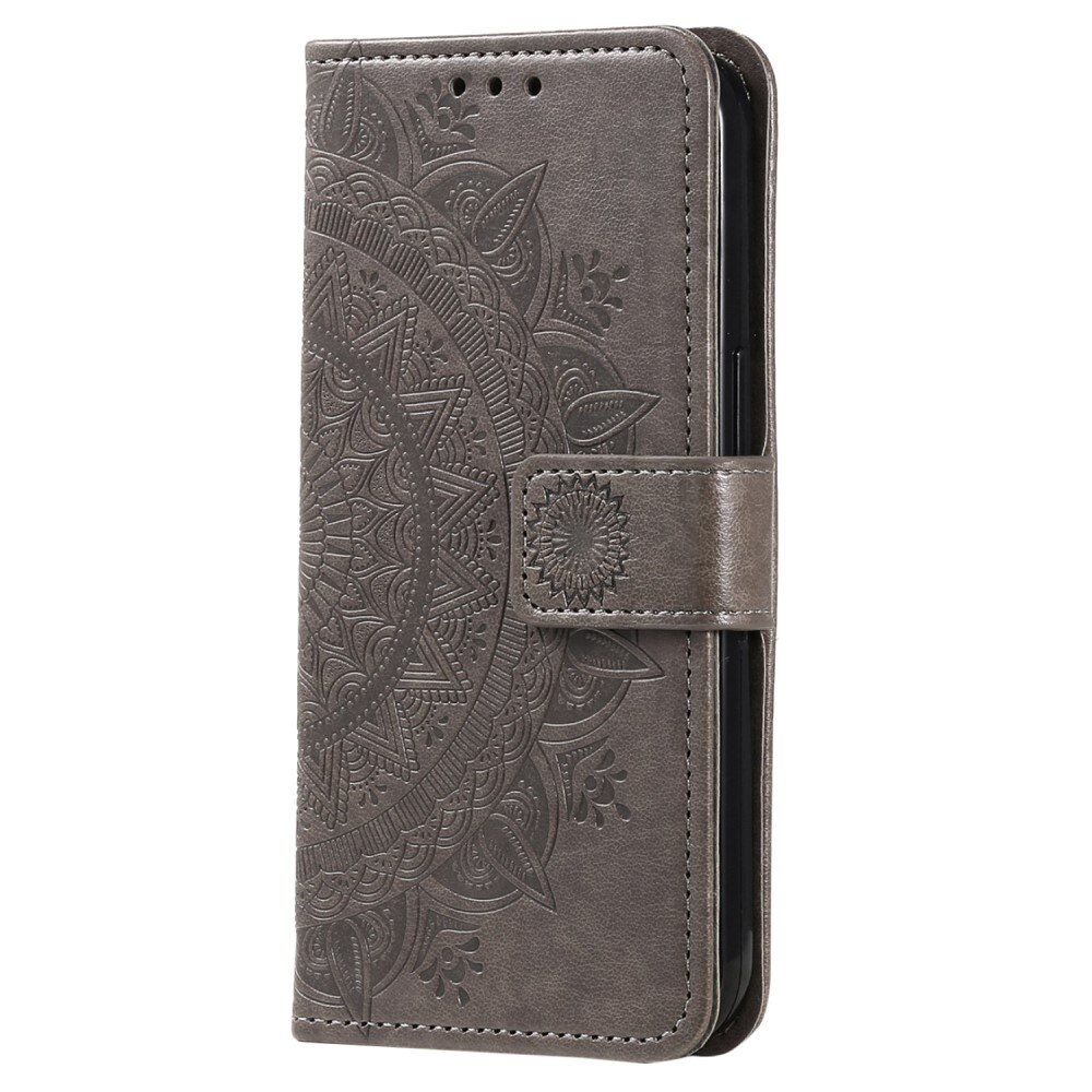 Samsung Galaxy S23 Handytasche Mandala grau