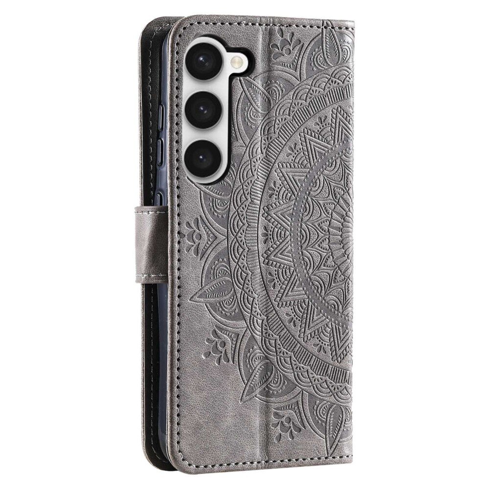 Samsung Galaxy S23 Handytasche Mandala grau