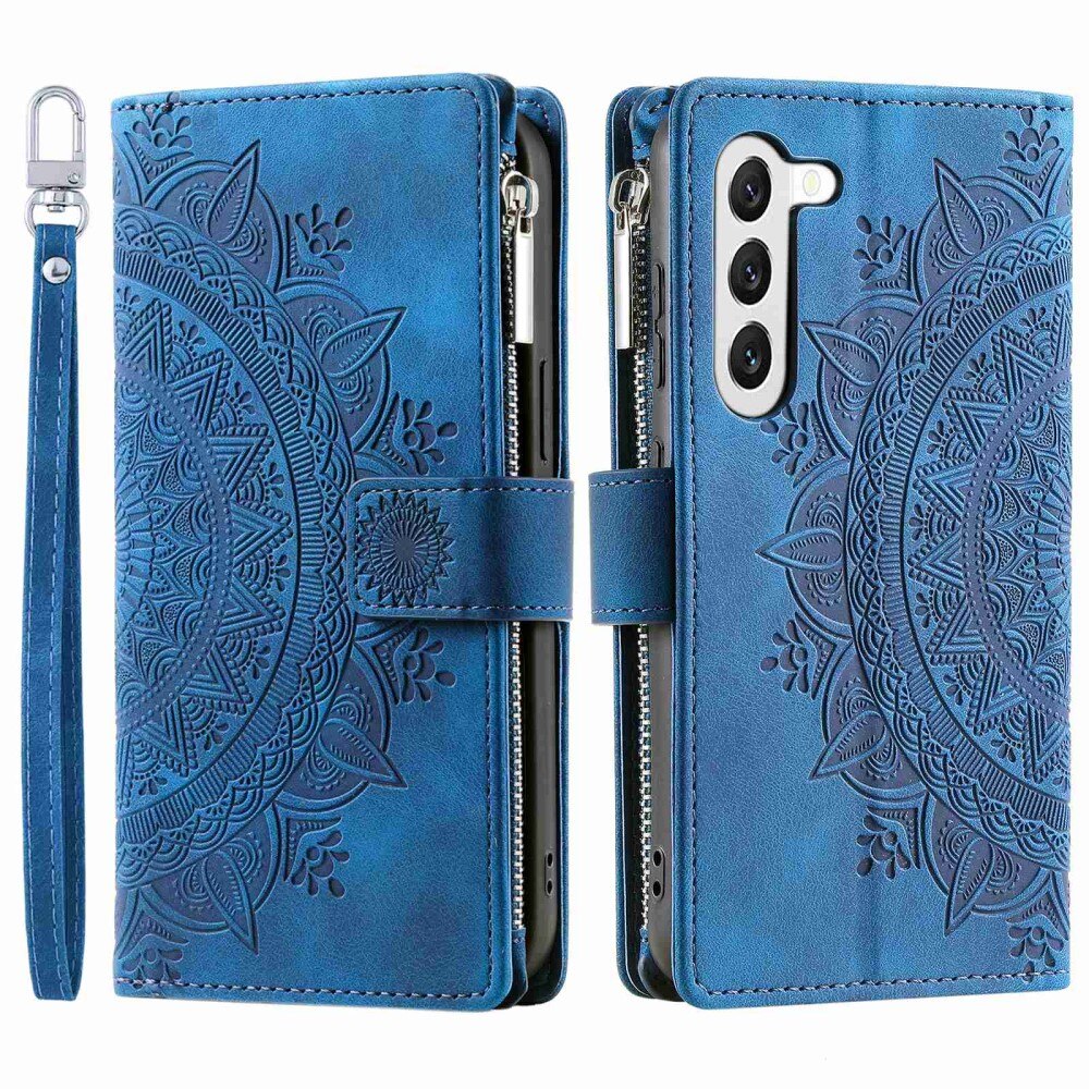 Samsung Galaxy S23 Brieftasche Hülle Mandala blau