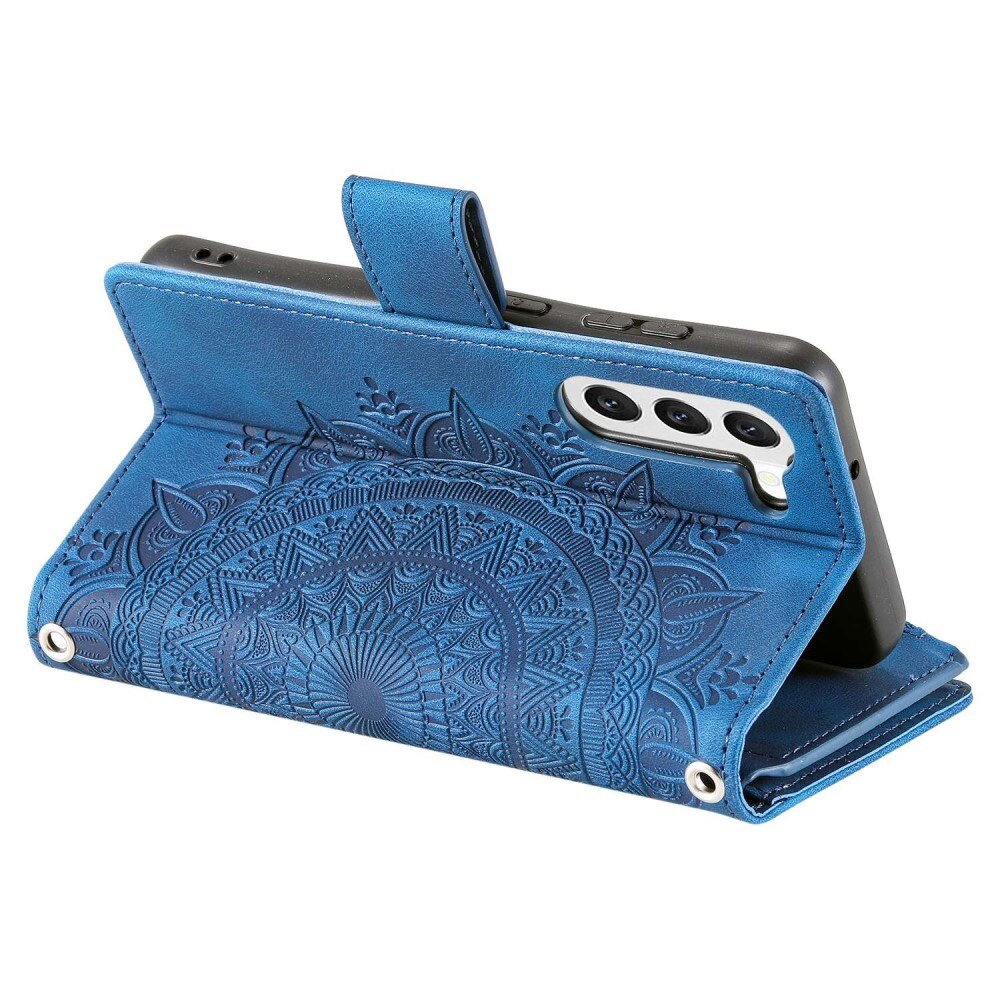 Samsung Galaxy S23 Brieftasche Hülle Mandala blau