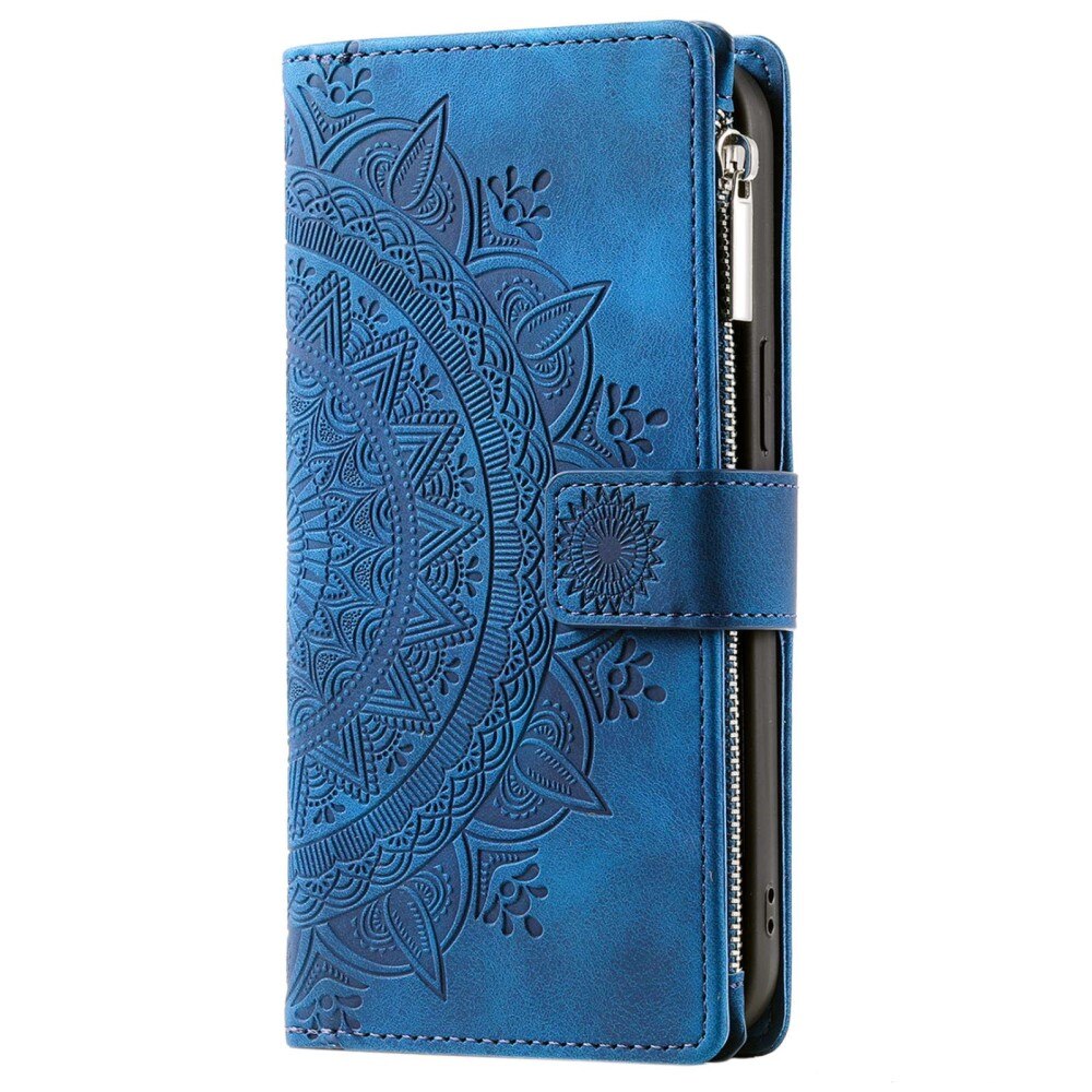 Samsung Galaxy S23 Brieftasche Hülle Mandala blau
