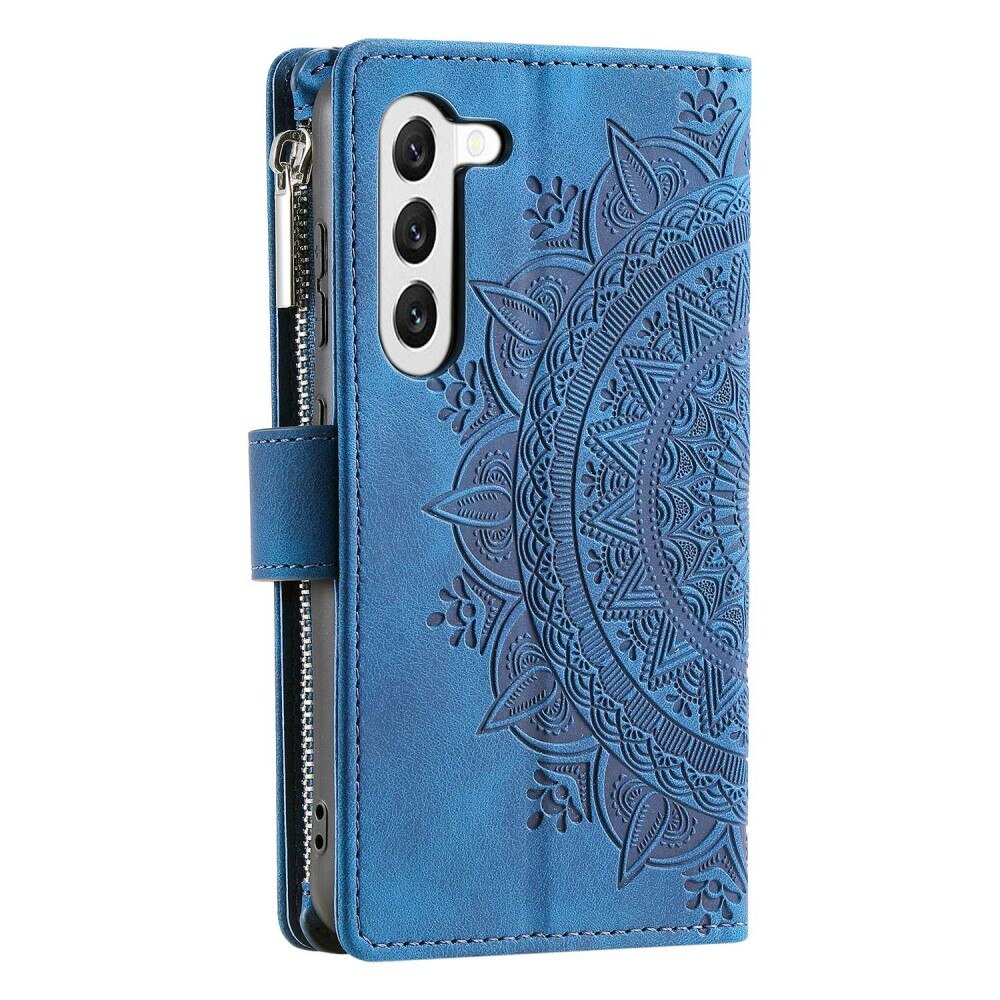 Samsung Galaxy S23 Brieftasche Hülle Mandala blau