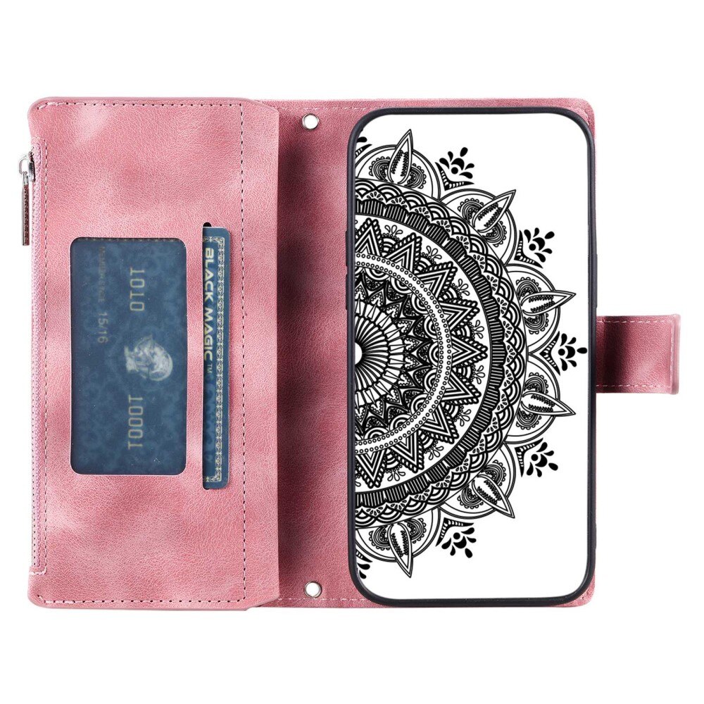 Samsung Galaxy S23 Brieftasche Hülle Mandala rosa