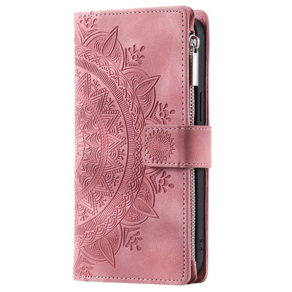 Samsung Galaxy S23 Brieftasche Hülle Mandala rosa