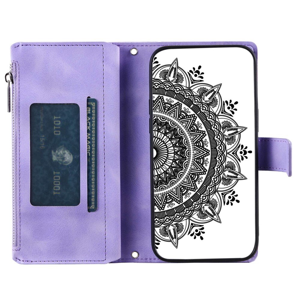 Samsung Galaxy S23 Brieftasche Hülle Mandala lila