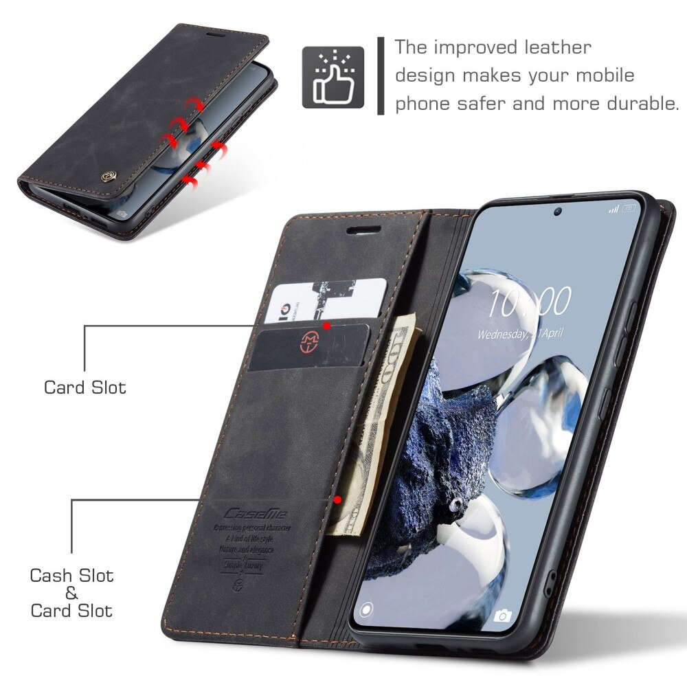 Slim Portemonnaie-Hülle Xiaomi 12T/12T Pro Schwarz