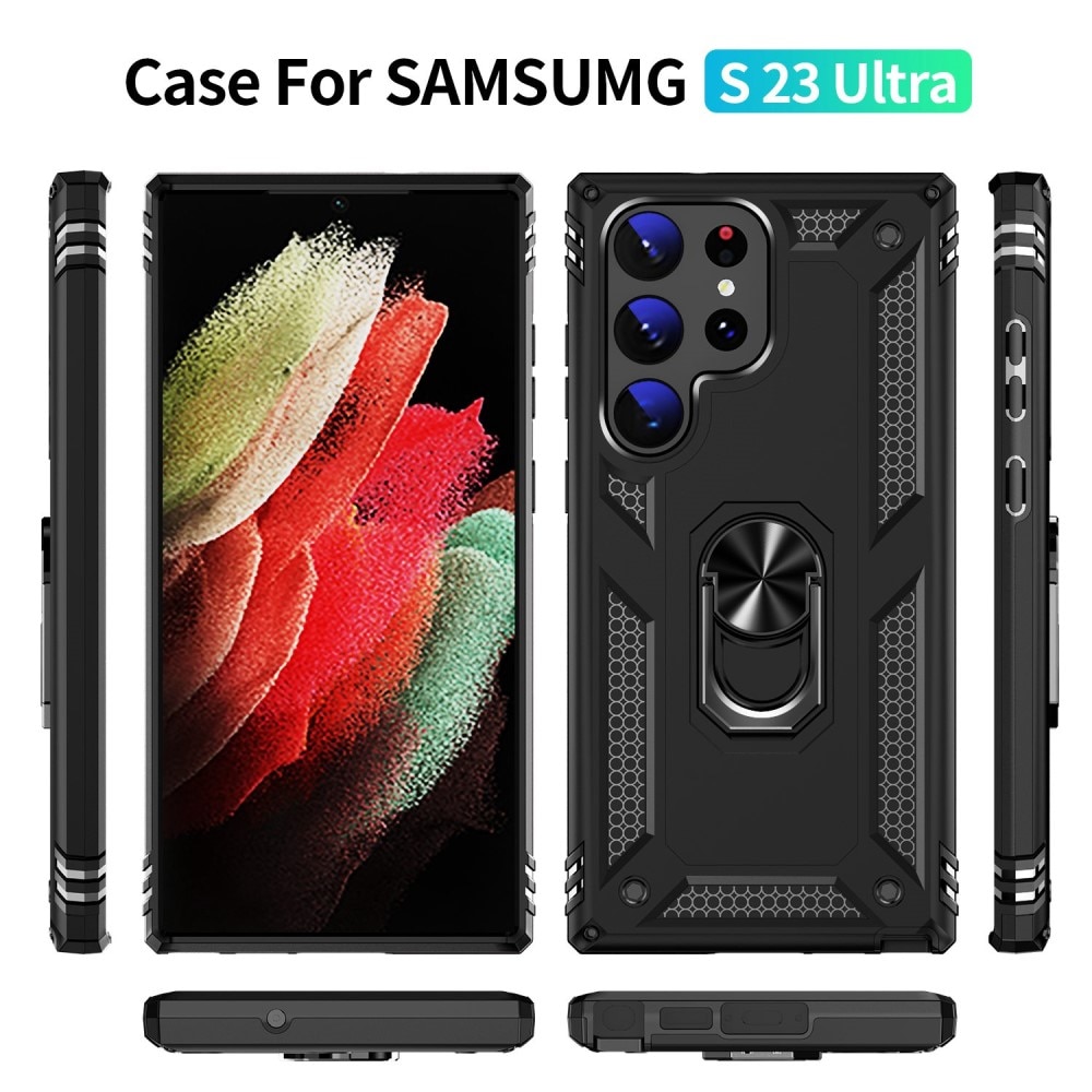 Samsung Galaxy S23 Ultra Hybrid-Hülle Tech Ring schwarz