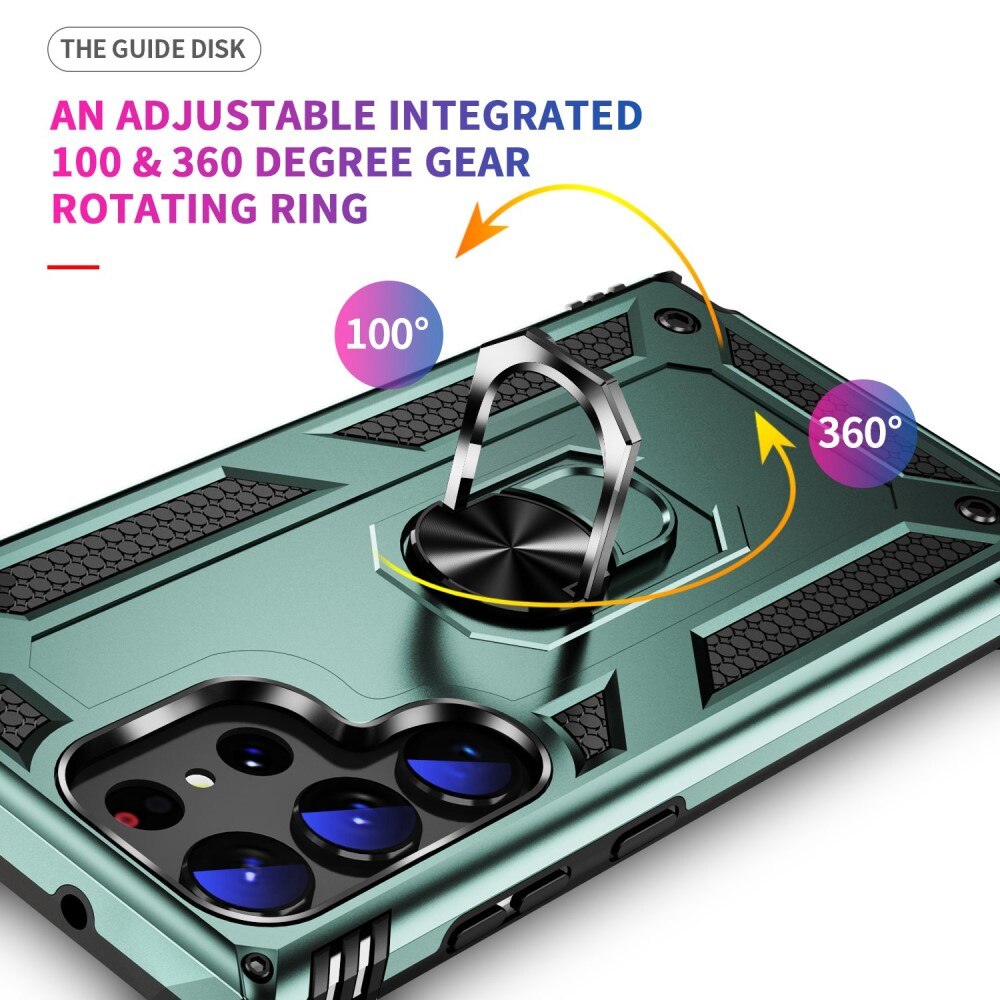 Samsung Galaxy S23 Ultra Hybrid-Hülle Tech Ring grün