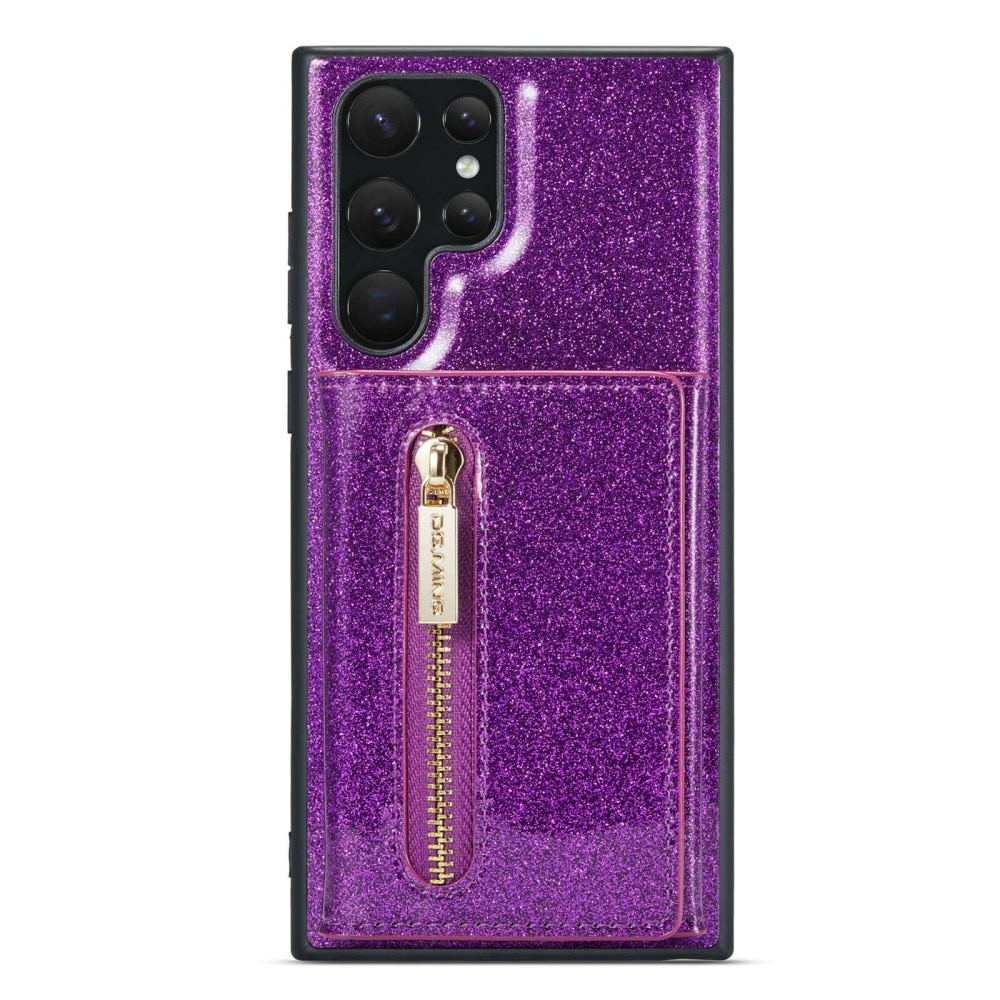 Magnetic Card Slot Case Samsung Galaxy S23 Ultra Funkeln lila