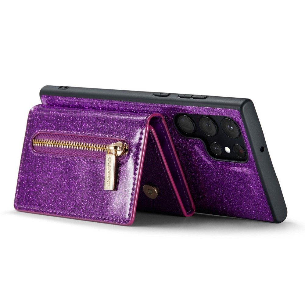 Magnetic Card Slot Case Samsung Galaxy S23 Ultra Funkeln lila
