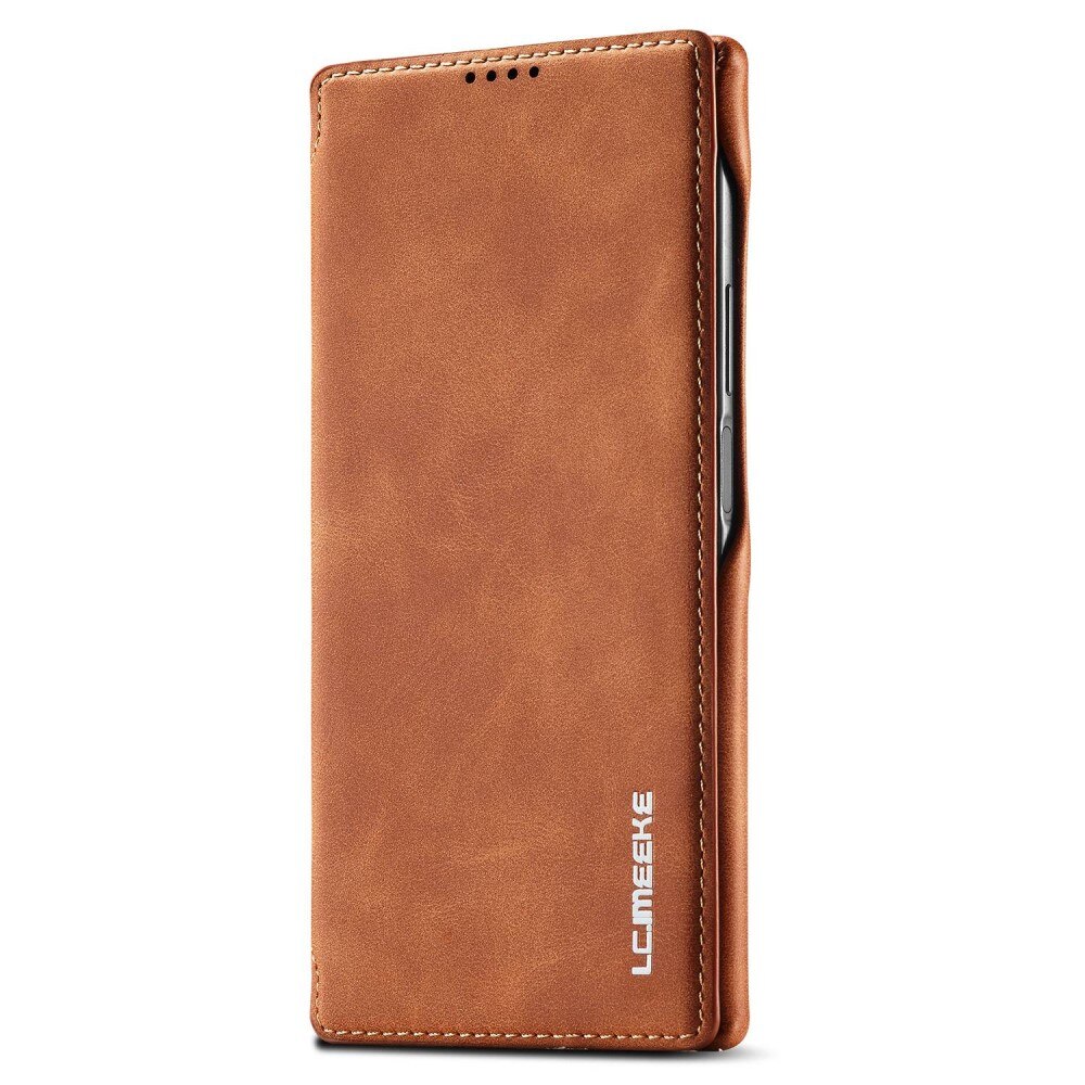 Slim Portemonnaie-Hülle Samsung Galaxy S23 Ultra cognac