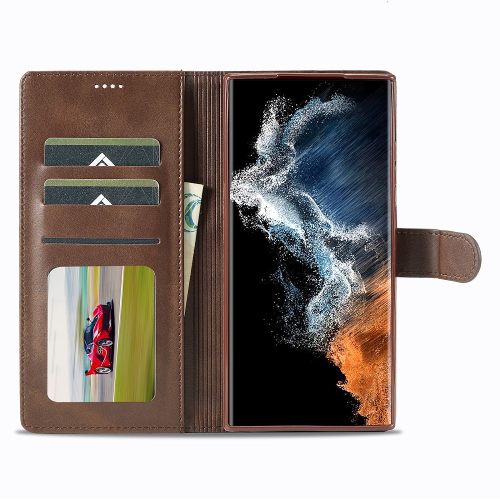 Portemonnaie-Hülle Samsung Galaxy S23 Ultra braun