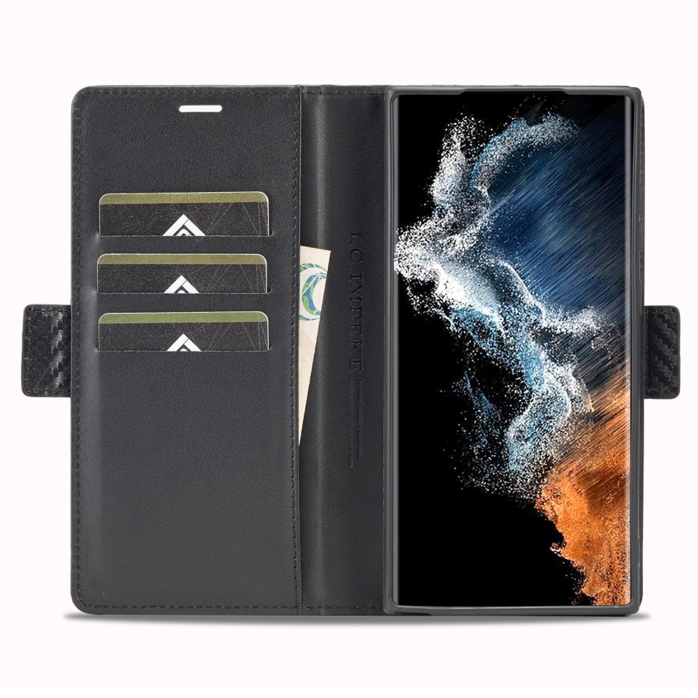 Portemonnaie-Hülle Samsung Galaxy S23 Ultra Kohlefaser