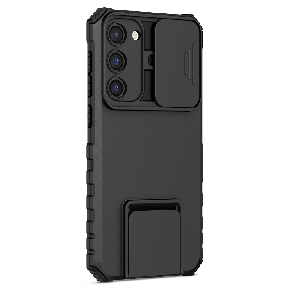 Samsung Galaxy S23 Kickstand Handyhülle mit Kameraabdeckung schwarz