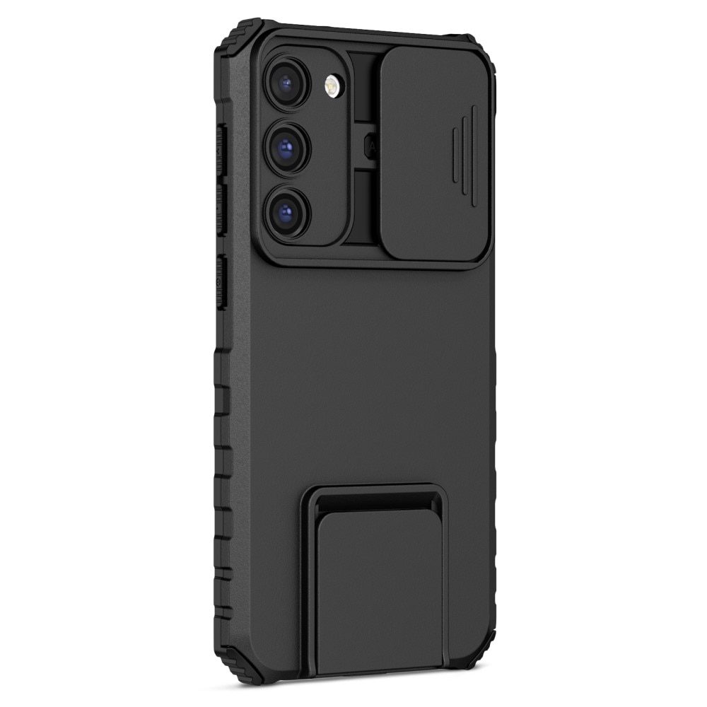 Samsung Galaxy S23 Plus Kickstand Handyhülle mit Kameraabdeckung schwarz