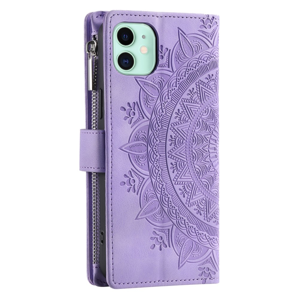 iPhone 12 Mini Brieftasche Hülle Mandala lila