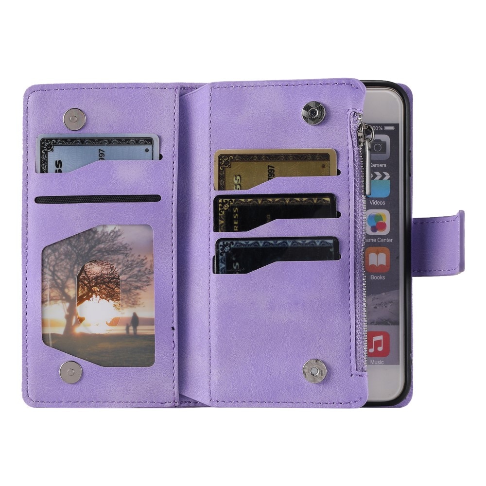 iPhone 12 Mini Brieftasche Hülle Mandala lila