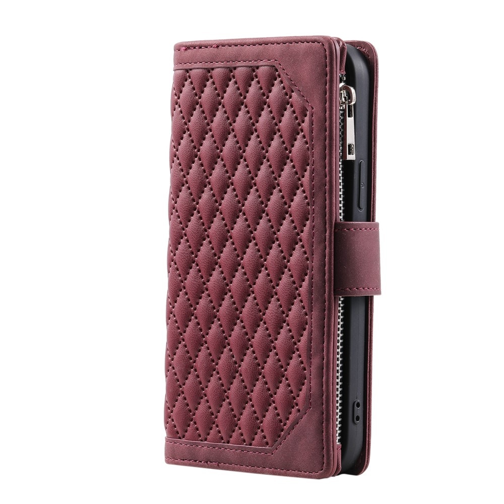 Samsung Galaxy S23 Ultra Brieftasche Hülle Quilted rot