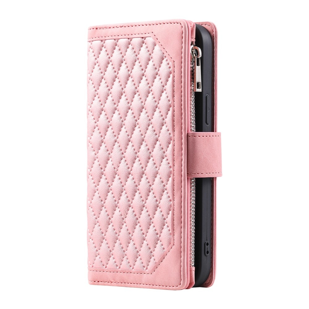 Samsung Galaxy S23 Ultra Brieftasche Hülle Quilted rosa
