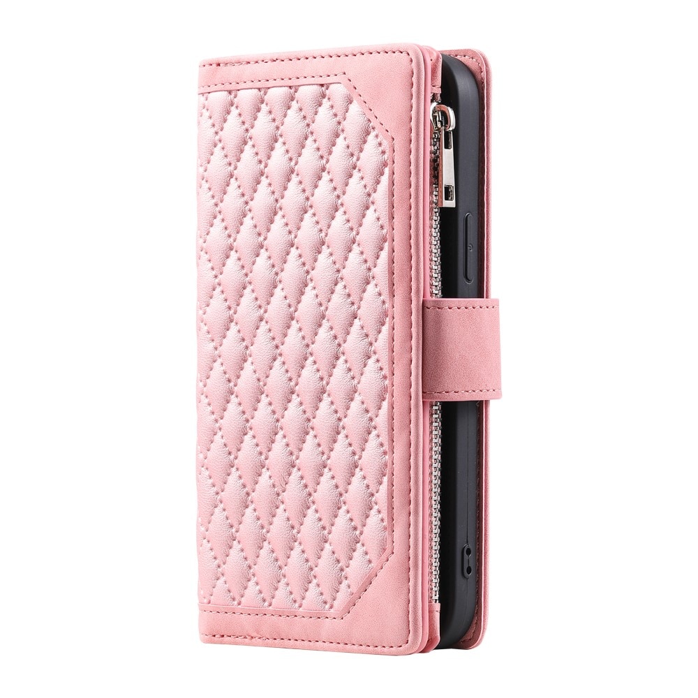 Samsung Galaxy S23 Ultra Brieftasche Hülle Quilted Rosa