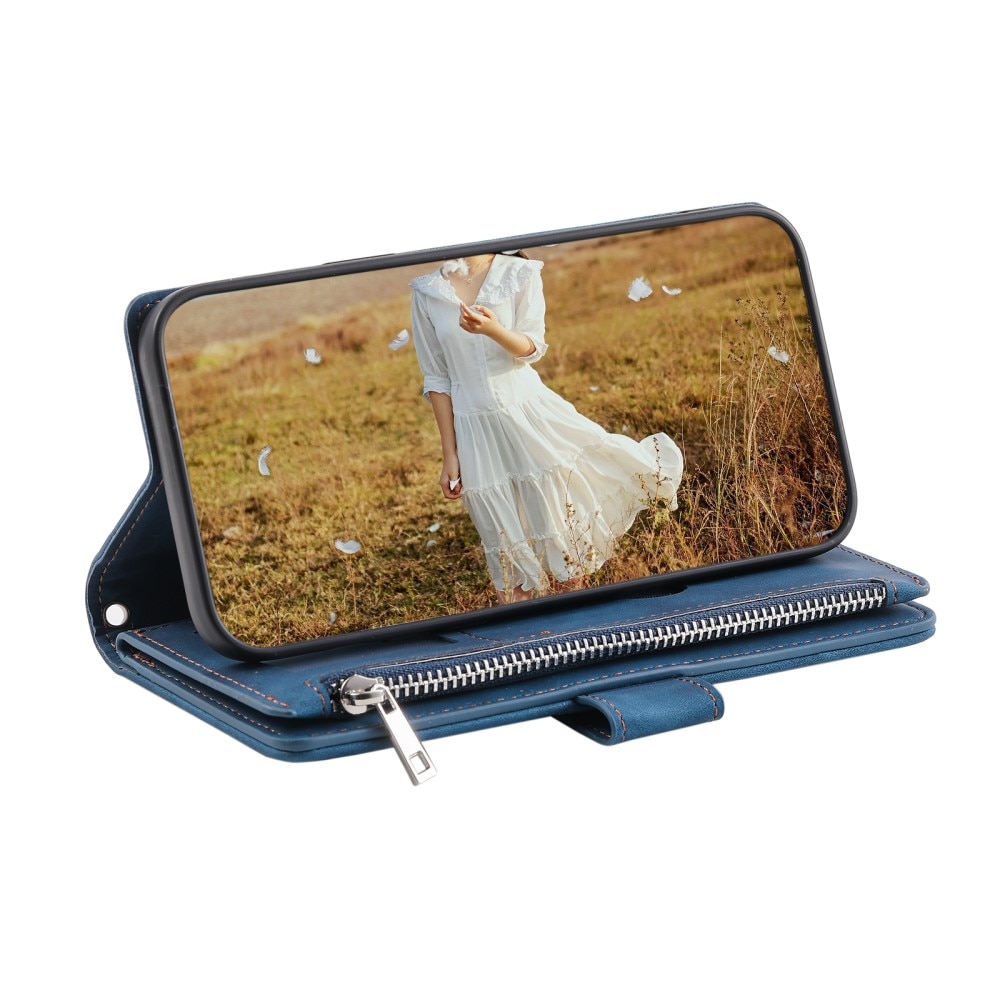 Samsung Galaxy S23 Brieftasche Hülle Quilted Blau