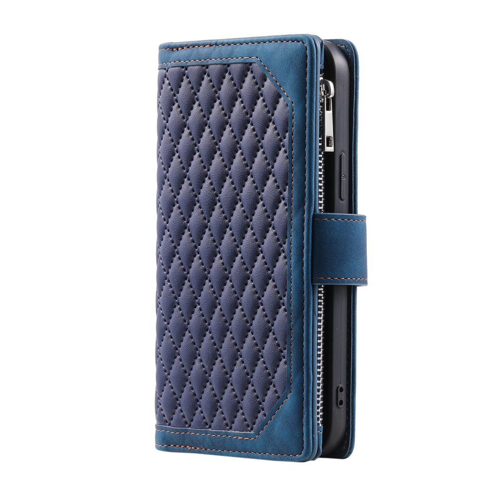 Samsung Galaxy S23 Brieftasche Hülle Quilted Blau