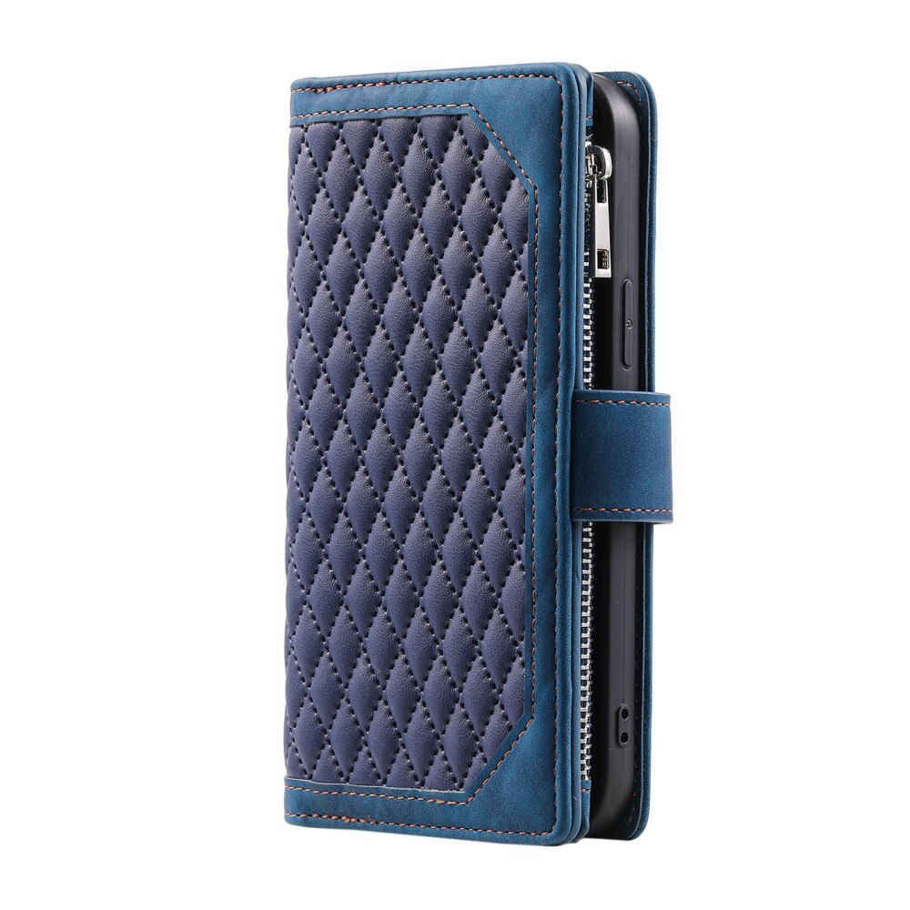 Samsung Galaxy S23 Brieftasche Hülle Quilted blau