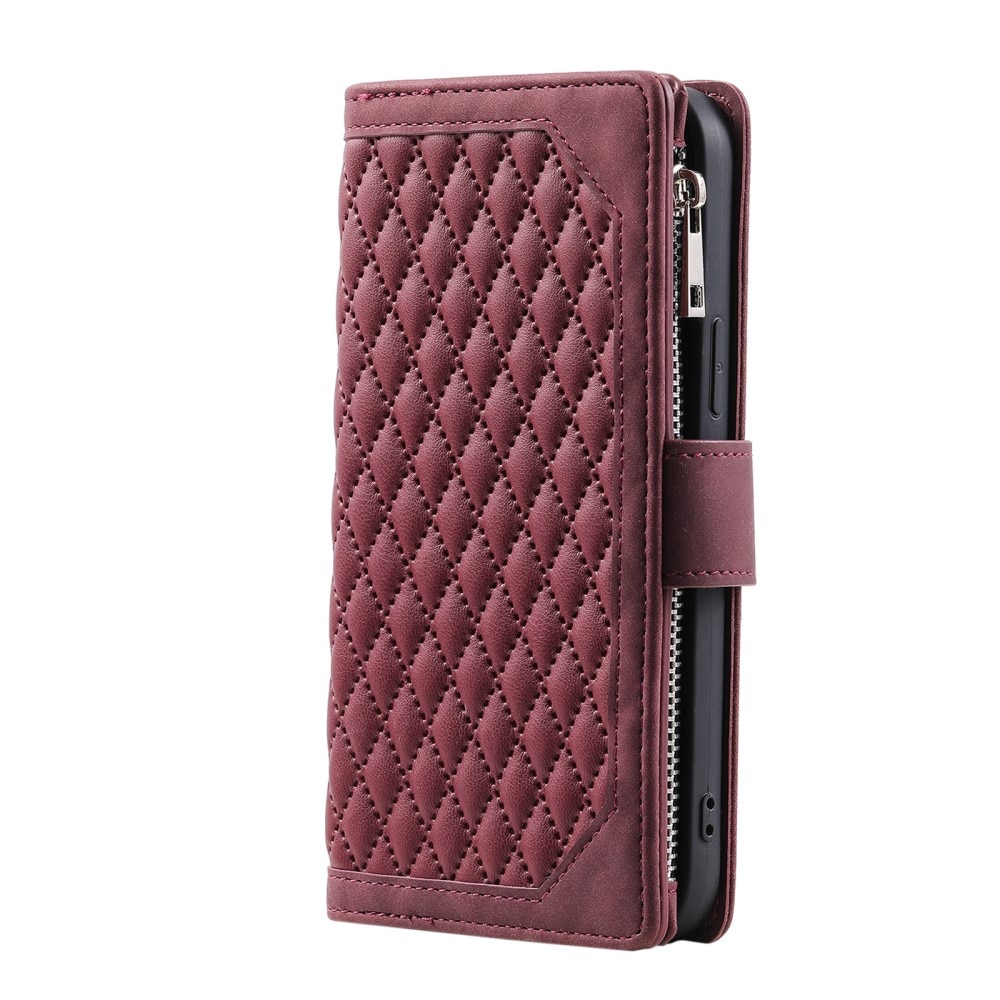 Samsung Galaxy S23 Brieftasche Hülle Quilted rot