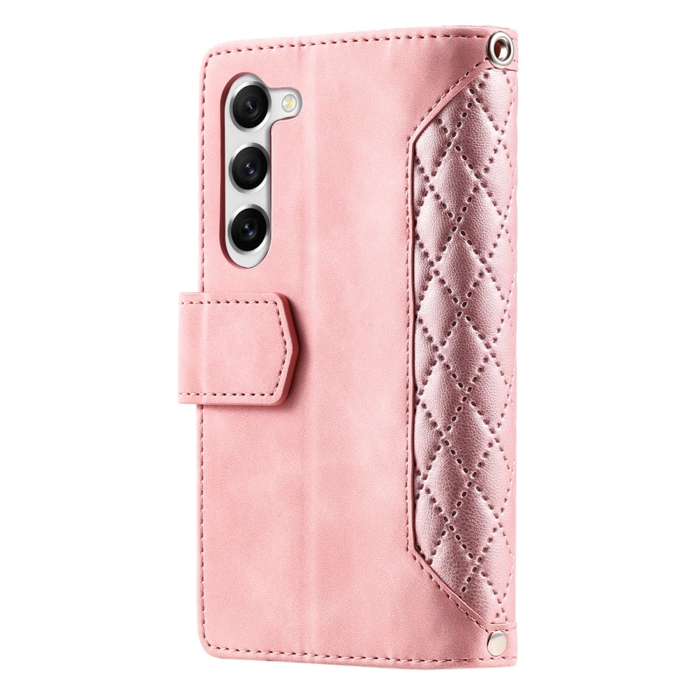 Samsung Galaxy S23 Brieftasche Hülle Quilted rosa