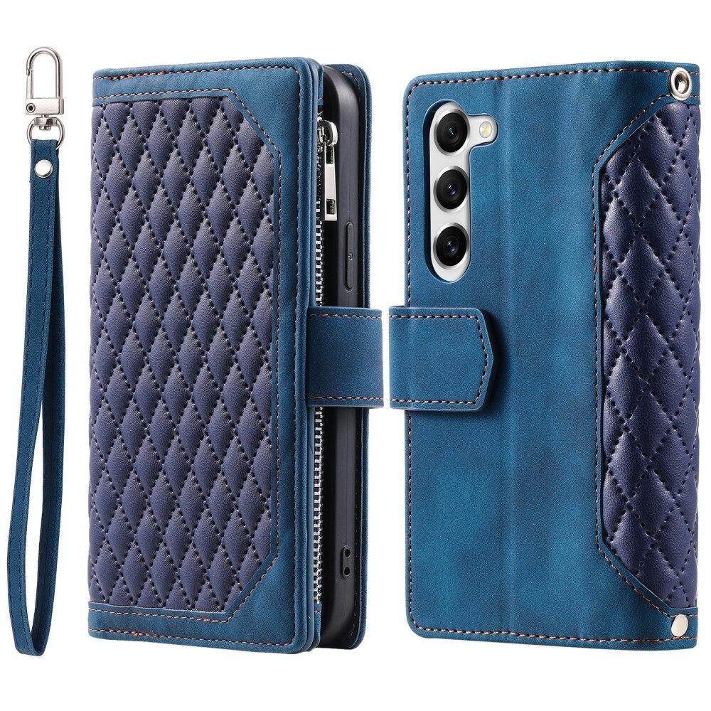 Samsung Galaxy S23 Plus Brieftasche Hülle Quilted Blau