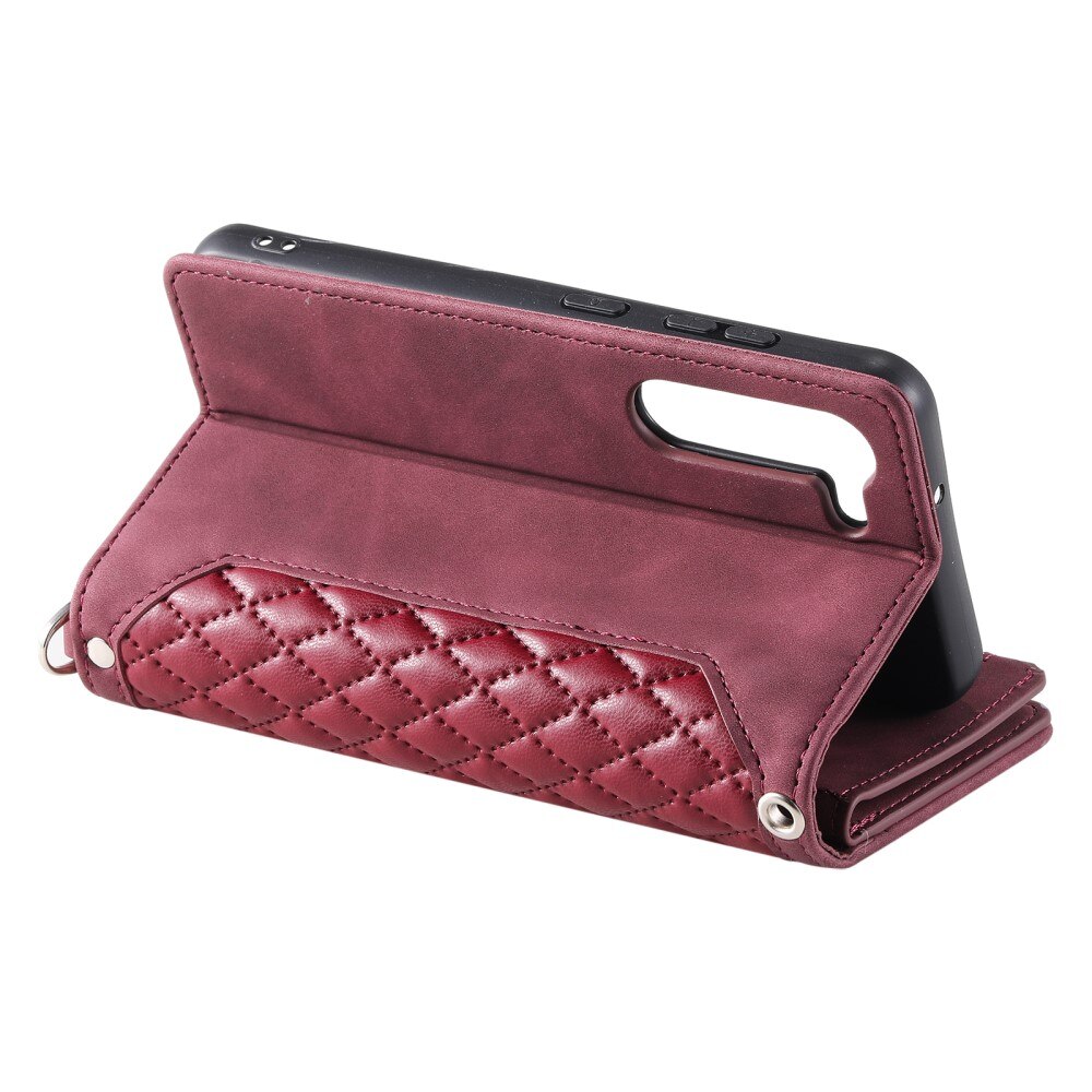 Samsung Galaxy S23 Plus Brieftasche Hülle Quilted Rot