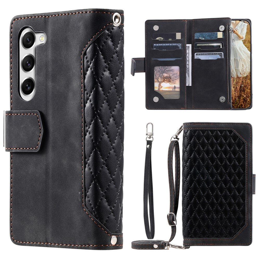 Samsung Galaxy S23 Plus Brieftasche Hülle Quilted schwarz