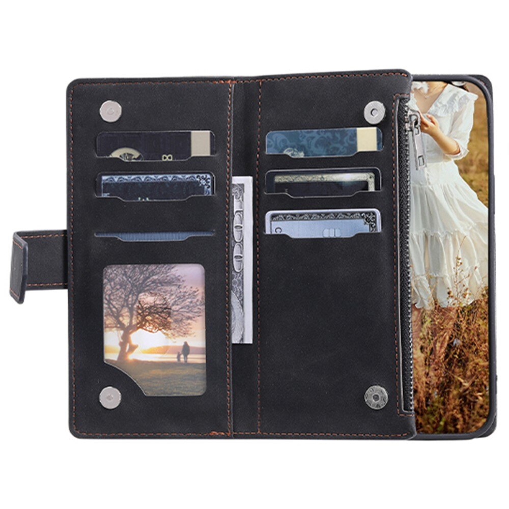 Samsung Galaxy S23 Plus Brieftasche Hülle Quilted Schwarz