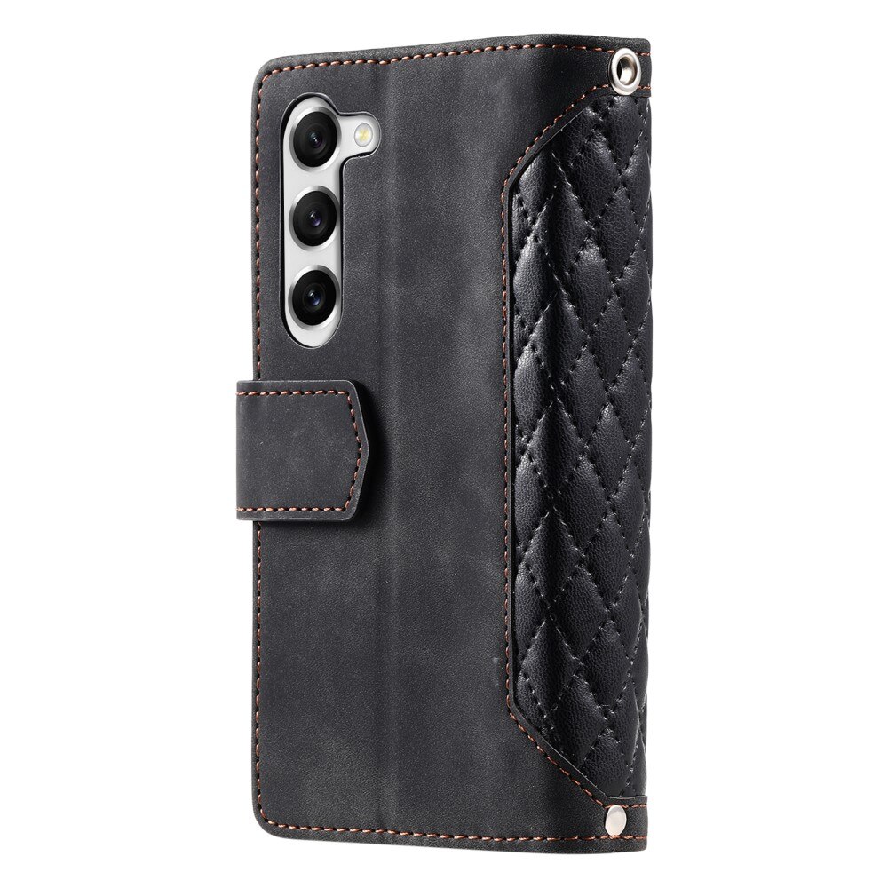 Samsung Galaxy S23 Plus Brieftasche Hülle Quilted Schwarz