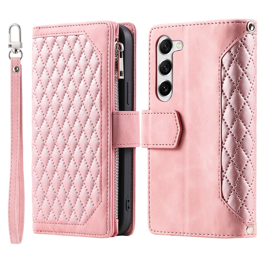 Samsung Galaxy S23 Plus Brieftasche Hülle Quilted rosa