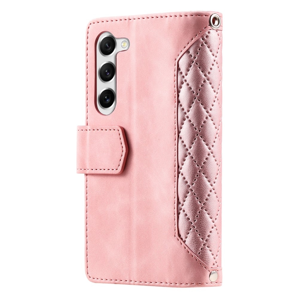 Samsung Galaxy S23 Plus Brieftasche Hülle Quilted rosa